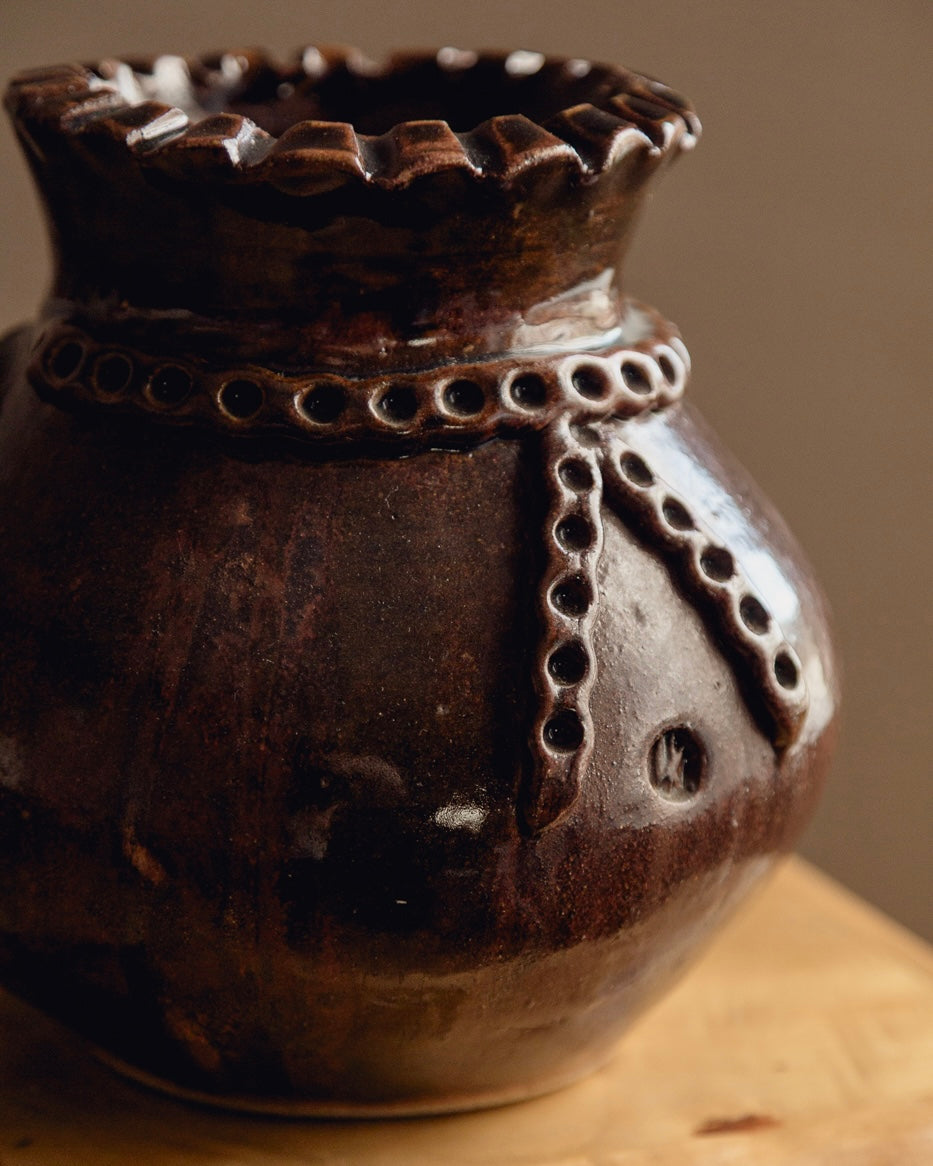 Studio Pottery Face Vase