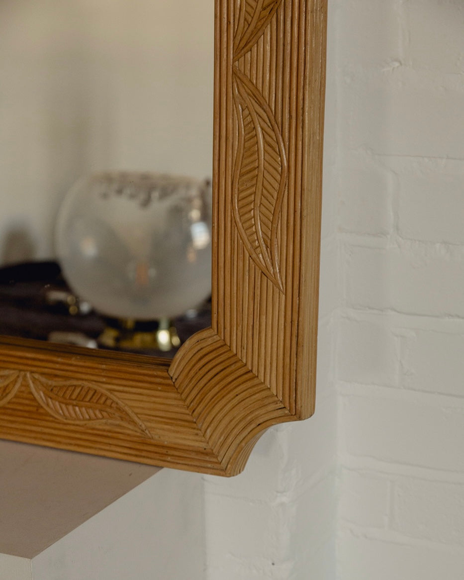 French 1970s Pencil Reed Mirror