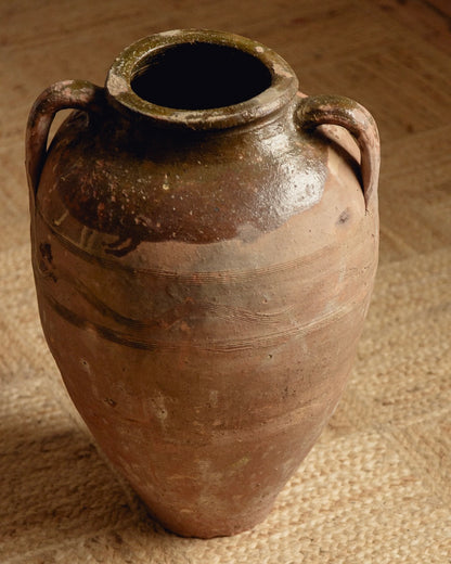Terracotta Planter with Olive Green Glaze