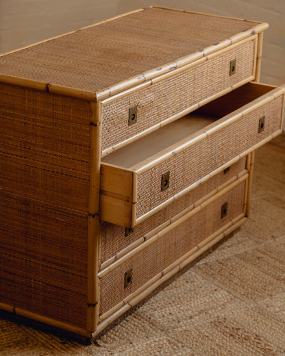 Italian Rattan and Bamboo Drawers