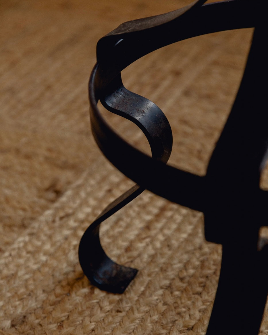 French Wrought Iron Wavy Stools - Set Of Three