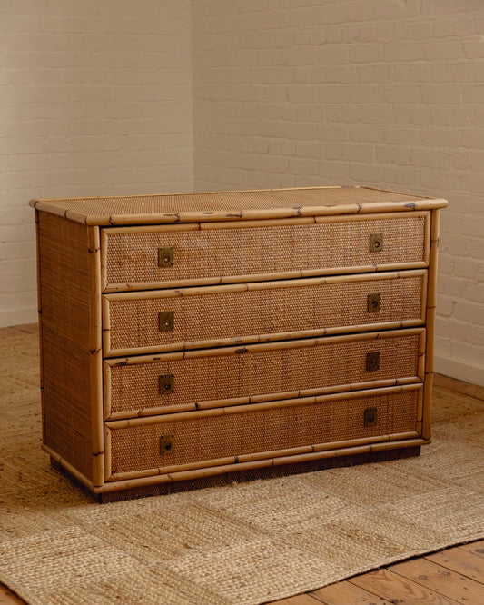 Italian Rattan and Bamboo Drawers