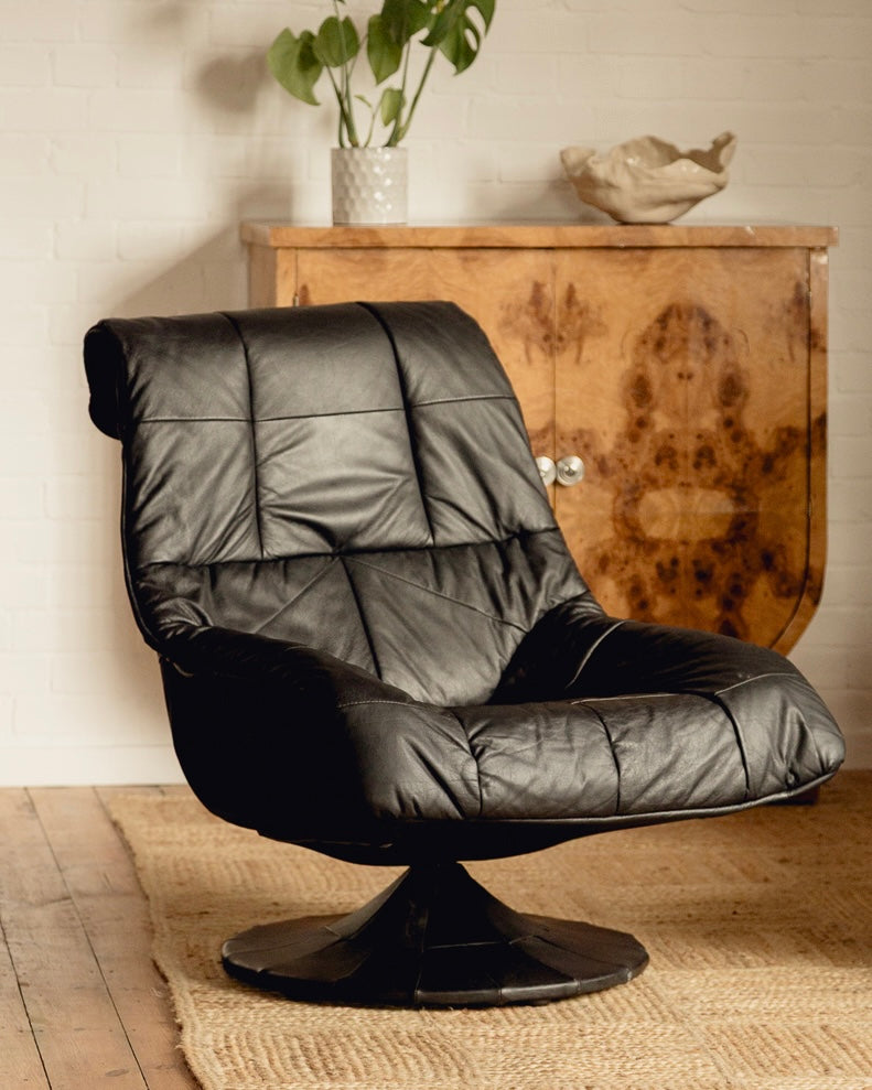 Mid Century Leather Armchairs