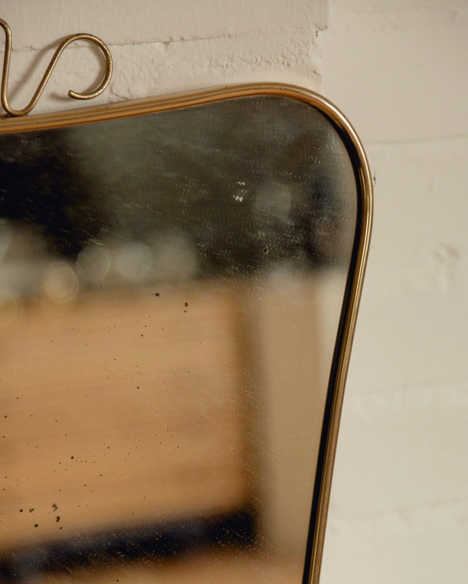 Italian Brass Shield Mirror