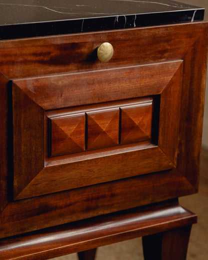French Marble Top Bedside Tables