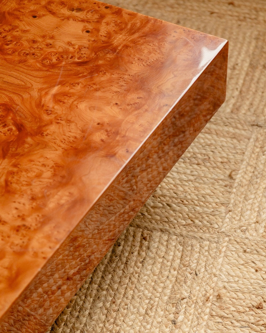 French Burl Rectangular Coffee Table