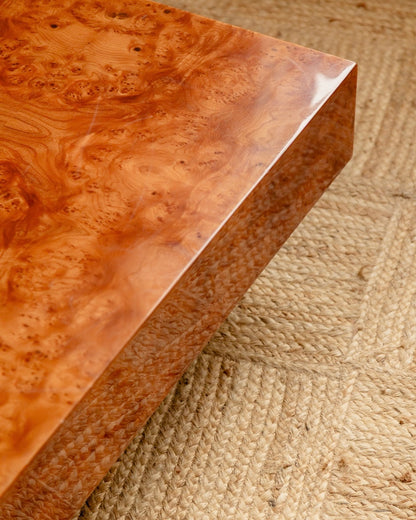 French Burl Rectangular Coffee Table
