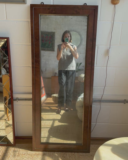 19th Century Mahogany and Brass Empire Mirror
