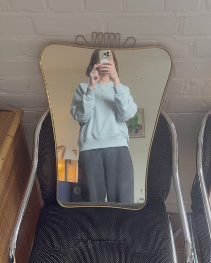 Italian Brass Shield Mirror