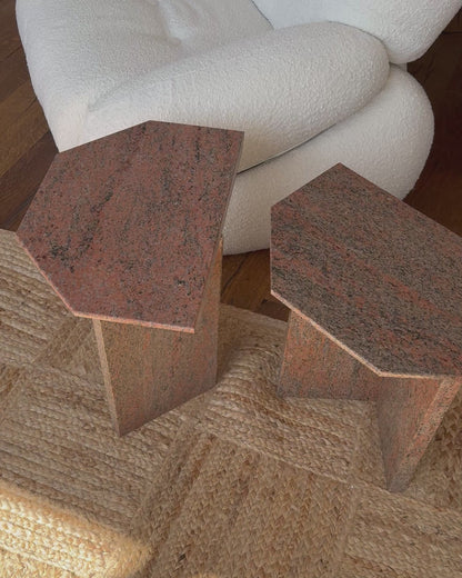 Pair Granite Side Tables